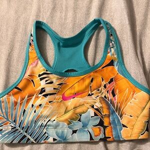 Nike Girls Tropical Print sport braTop - Orange and Blue